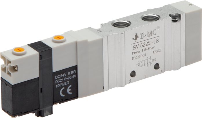 SV5222-06E4 EMC - Пневмораспределитель электр. упр., 5/2 бист., G1/8, 24 VDC