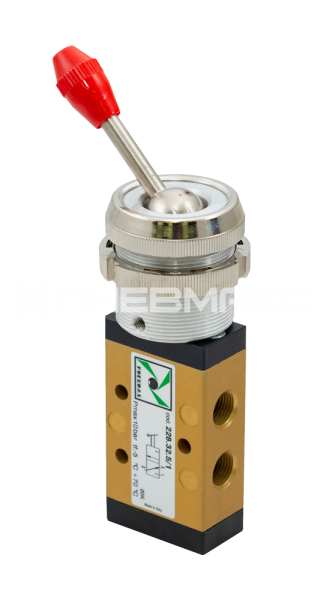 228.32.5/1 PNEUMAX - Пневмораспределитель с красным тумблером прямым, 3/2 бист., G1/8
