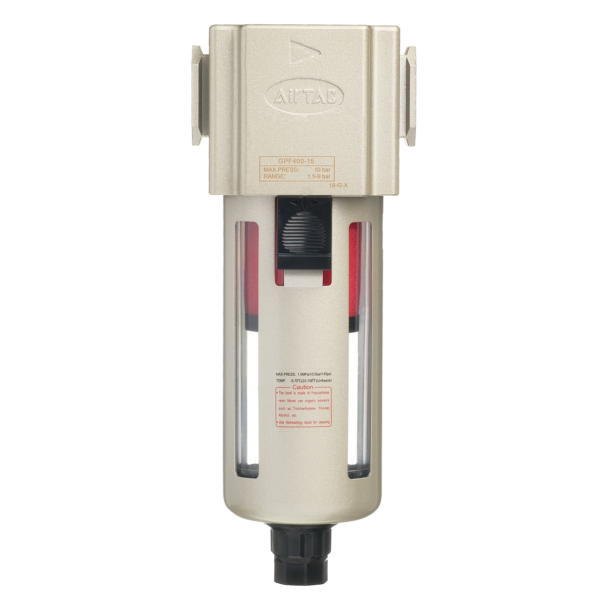 GPF40015ADG AirTAC - Фильтр сверхтонкой очистки, G1/2, 0.01 мкм, авт. конд.-отвод