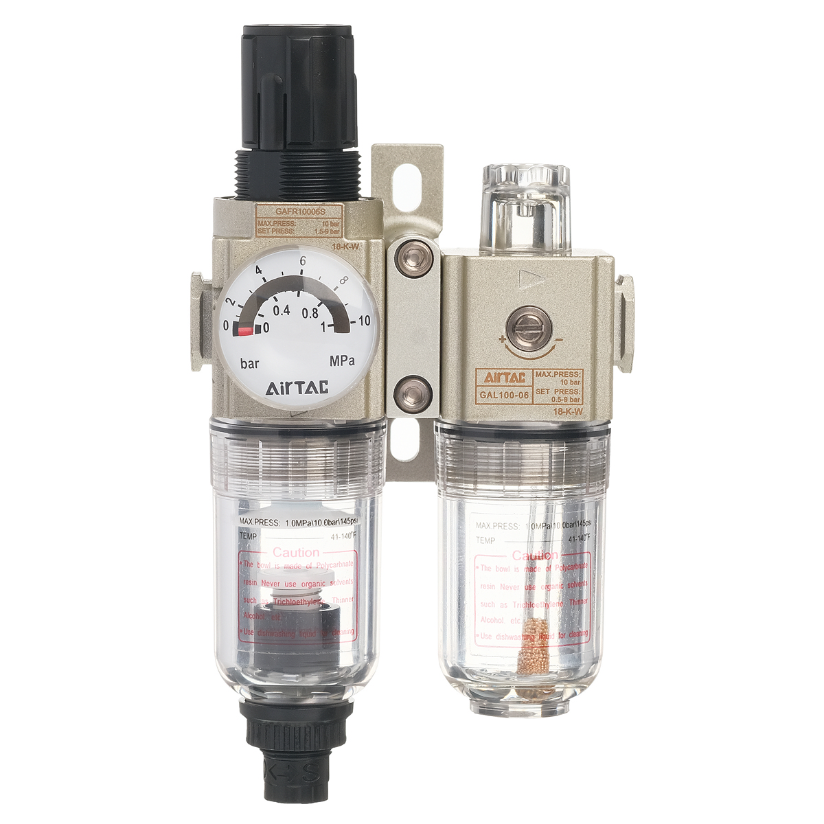 GAFC10006SG AirTAC - Блок подготовки воздуха, G1/8, 9 бар, 40 мкм, полуавт. конд.-отвод