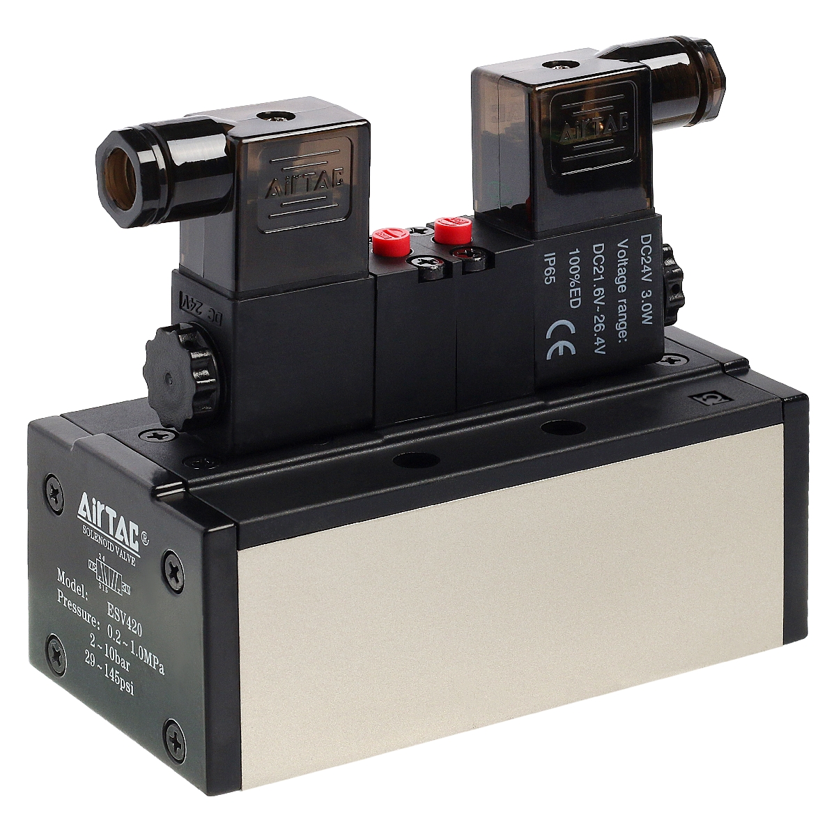 ESV420B AirTAC - Пневмораспределитель по ISO 5599 электр. упр., 5/2 бист., ISO 3, 24 V DC