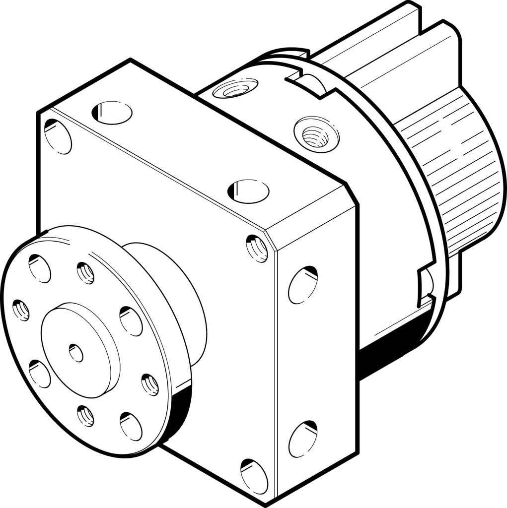 DSM-8-180-P-A-FW 185937 FESTO - Поворотный привод, размер 8, 0.35 Нм, 180°, M3, фланец, упругое демпфир.