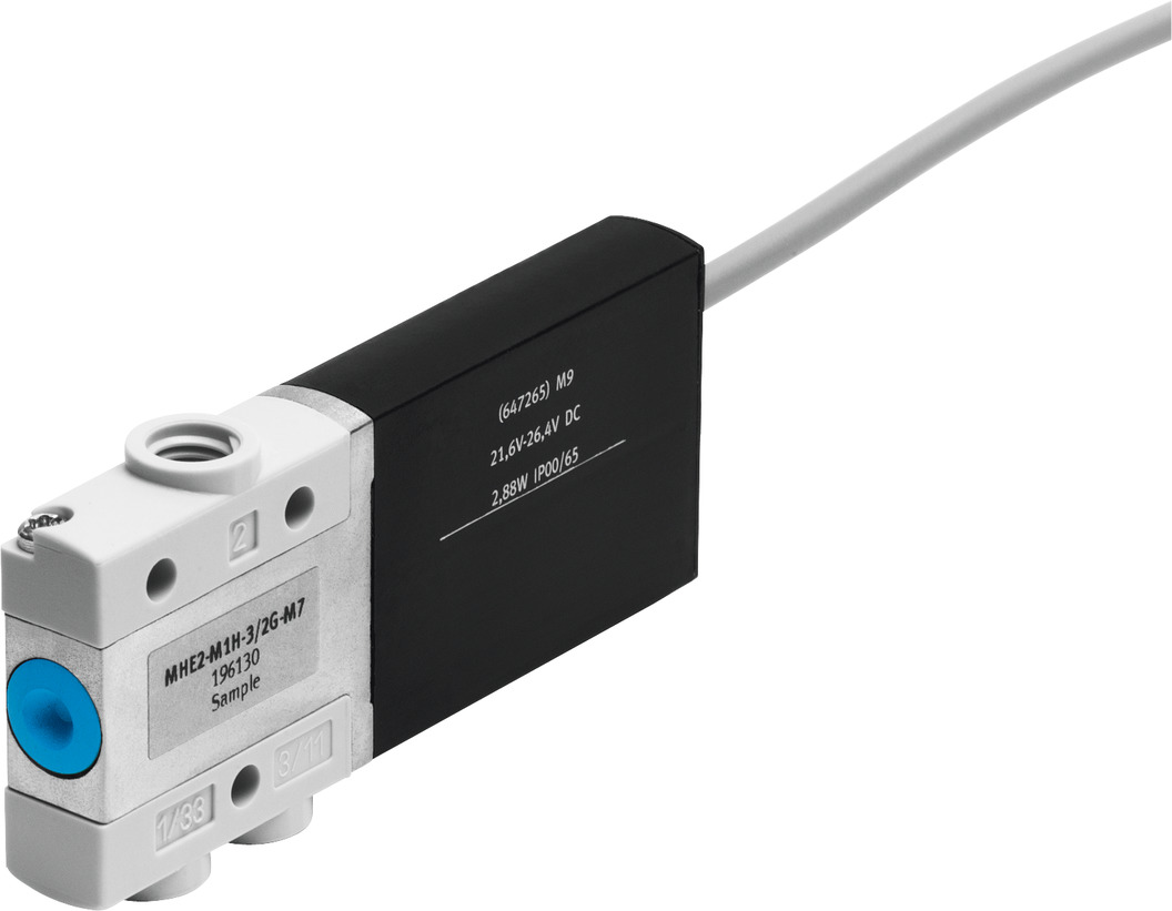 MHE2-M1H-3/2G-M7-K 196132 FESTO - Пневмораспределитель электр. упр., 3/2 НЗ, M7, 24 VDC