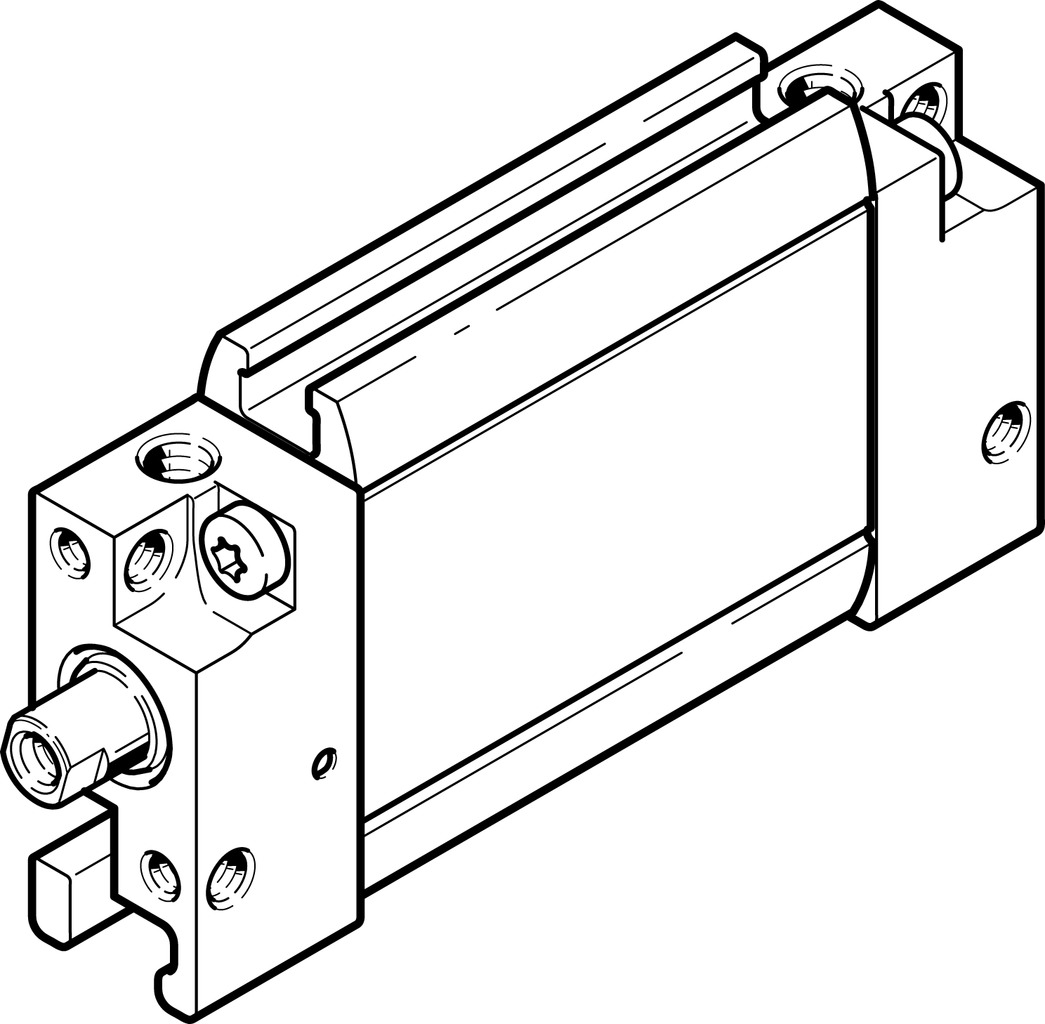 DZF-12-100-P-A 164008 FESTO - Плоский пневмоцилиндр, 12x100 мм, внутр. резьба