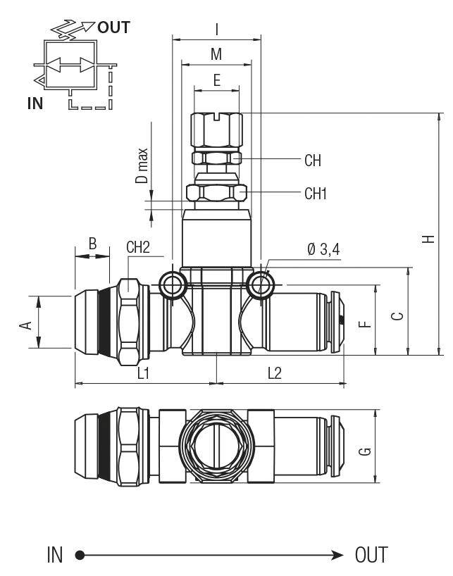 55980 00 003 AIGNEP - Регулятор давления, G1/4-8 мм, 8 бар