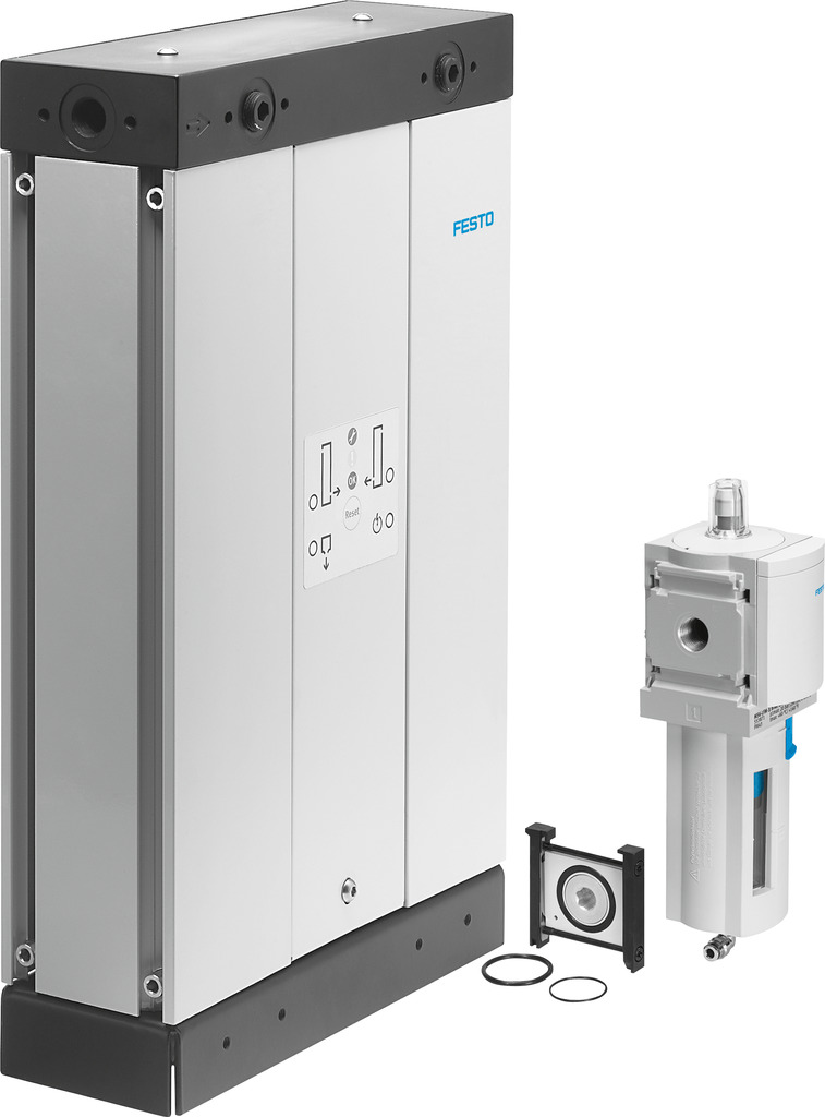 PDAD-13-G3/8 552171 FESTO - Адсорбционный осушитель, G3/8, 130 л/мин, точка росы -40/-70°C, с фильтром