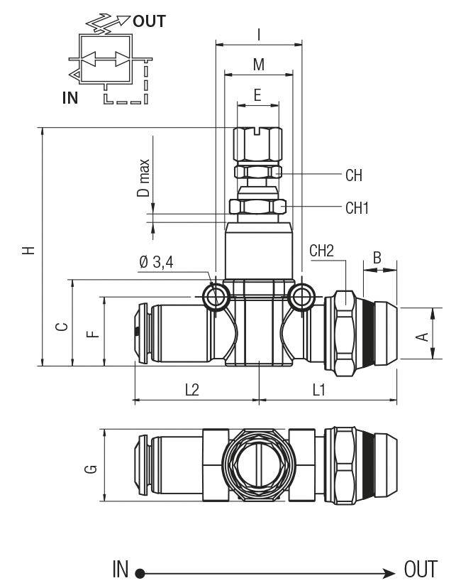 55975 00 004 AIGNEP - Регулятор давления, G3/8-8 мм, 8 бар