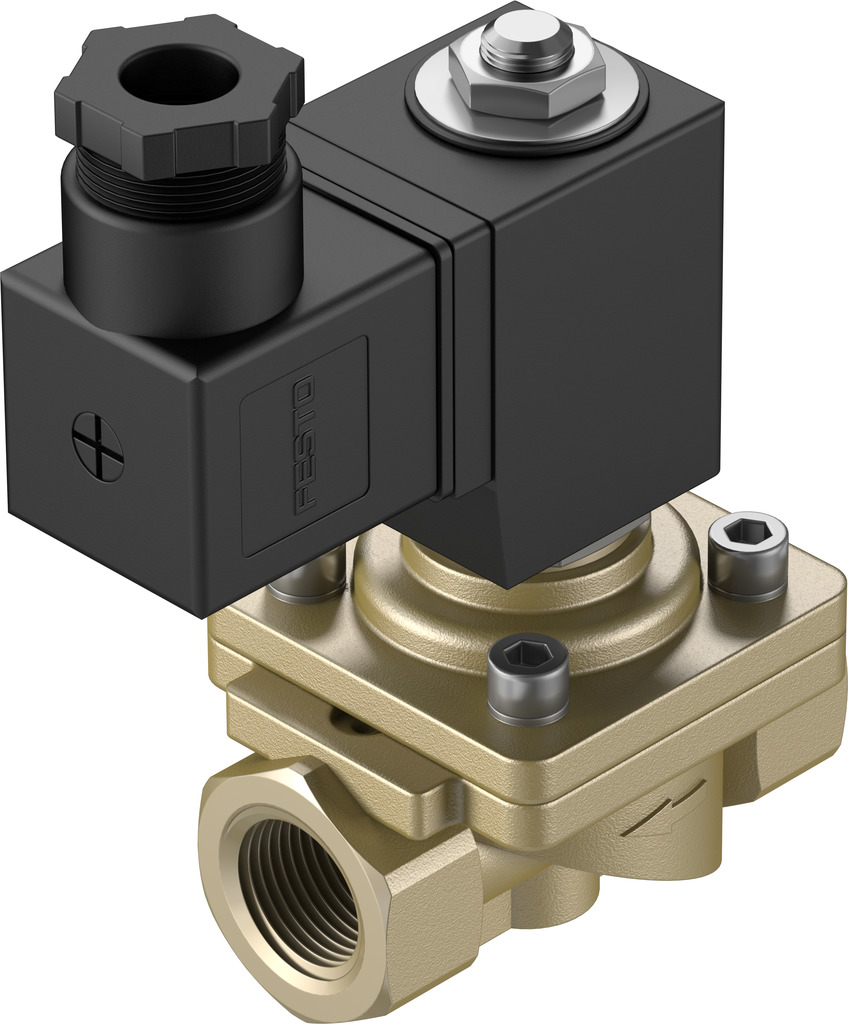 VZWF-B-L-M22C-G12-135-V-3AP4-10 1492336 FESTO - Клапан соленоидный, G1/2, 2-ходовой НЗ, 230 V AC, латунный