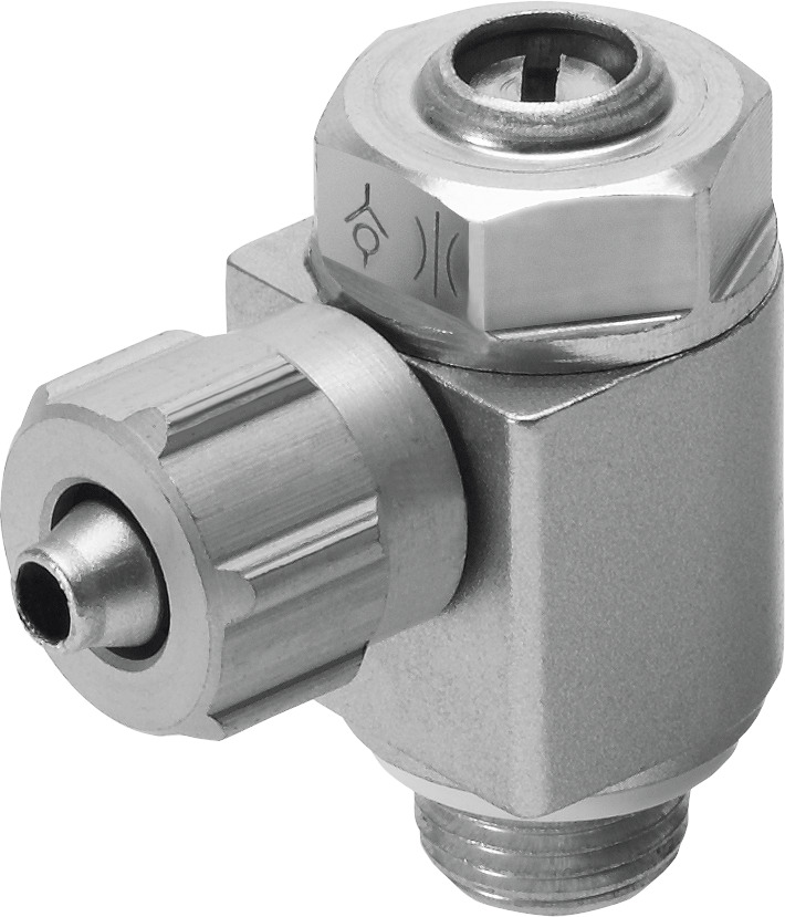 GRLA-1/4-PK-6-B 151174 FESTO - Дроссель с обратным клапаном, G1/4-6 мм (трубка внутр.), для привода