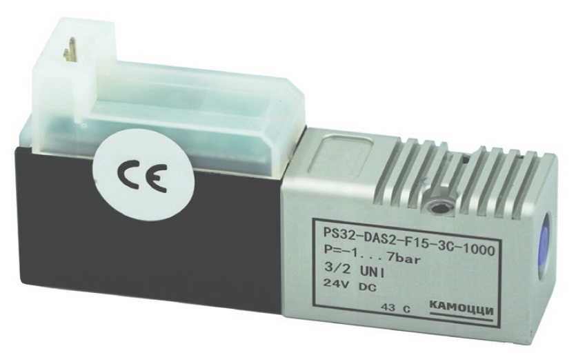PS32-DAS3-F15-3C-1000-M40 CAMOZZI - Быстродействующий пневмораспределитель, 3/2 НО/НЗ, 6.5/9 мс вкл/выкл