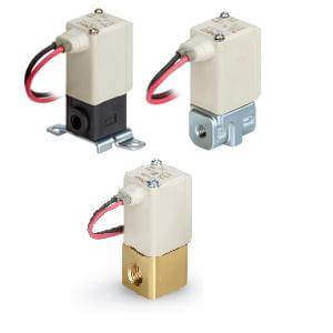 VDW12HA SMC - Клапан электромагнитный, M5, двухходовой (2/2) НЗ, 24 V DC, латунный
