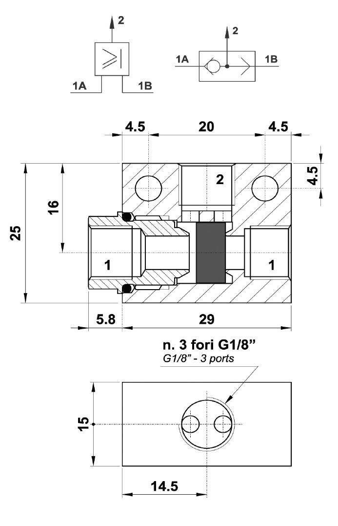 08870 00 001 AIGNEP - Клапан "ИЛИ", G1/8
