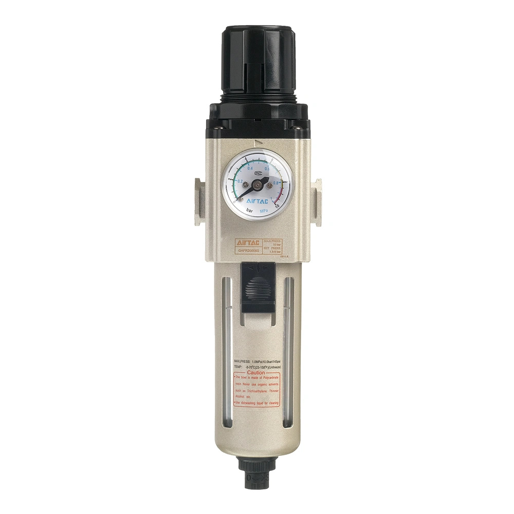 GAFR20008SG AirTAC - Фильтр-регулятор, G1/4, 9 бар, 40 мкм, полуавт. конд.-отвод